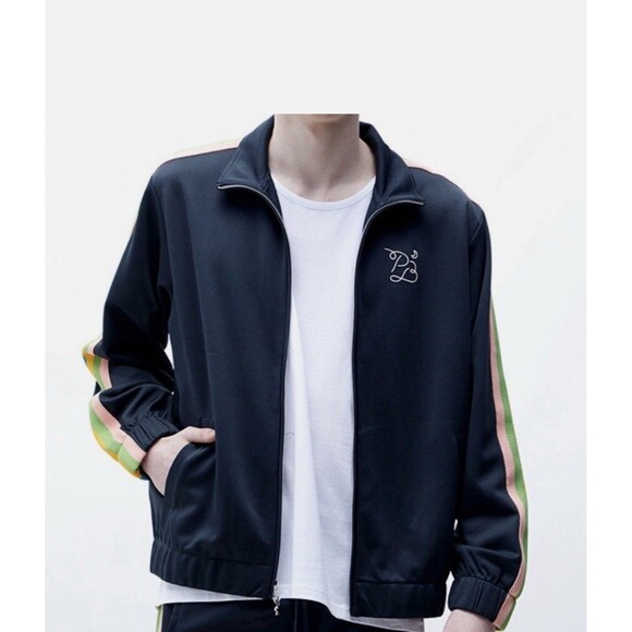 Playboy by PacSun Track jacket Sz XL Rainbow Stripe Sleeve Zip up Logo Bunny Zip - Picture 1 of 11